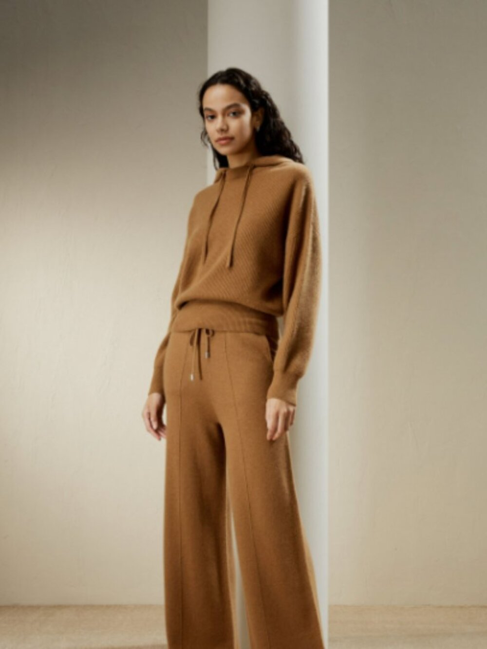 Banana Republic Wide Leg Knit Pants | Petite Small | Camel Tan Sweater Pants